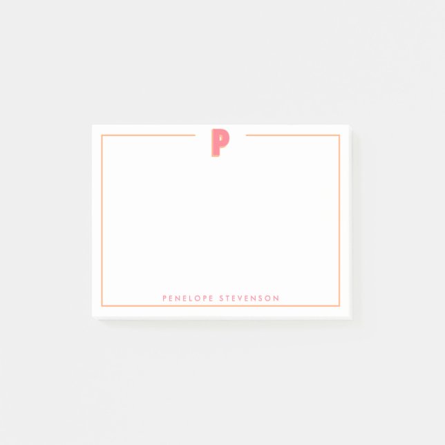 Post-it® Elegant Personalized Monogram 3D Letter P Initial  (Devant)