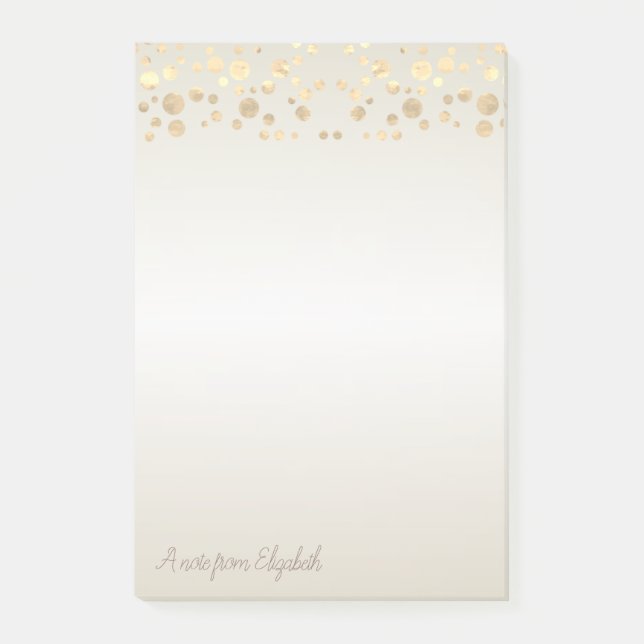Post-it® Élégant pois dorés,Confetti-Personnalisé (Devant)