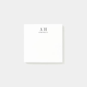 Post-it® Élégant professionnel formel deux monogrammes