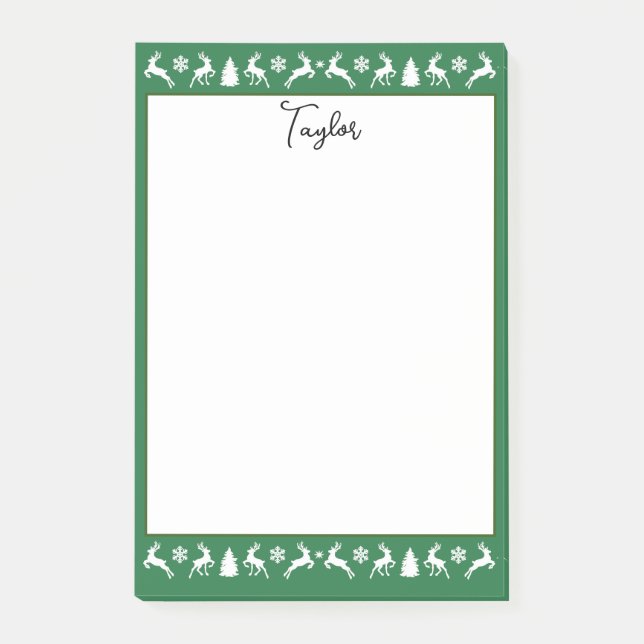 Post-it® Élégant rennes Snowflakes Fir Trees (Devant)
