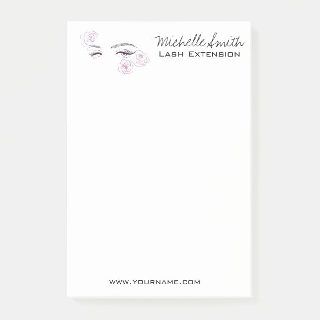 Post-it® Elégant rose Roses Floral Aquarelle Beauté Salon (Devant)