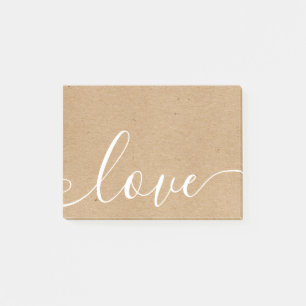 Post-it® Élégant Script Amour Kraft Rustique