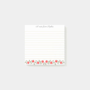 Post-it® Élégant Stickies Rouge Or Floral