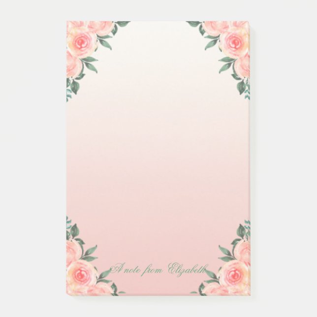 Post-it® Élégant Style Féminin , Roses Floral (Devant)