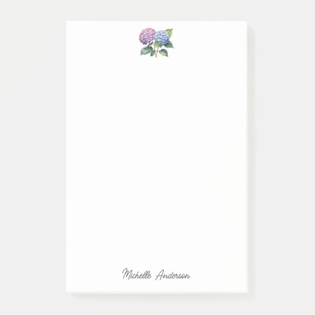 Post-it® Élégant Tendance Aquarelle Hydrangea Floral (Devant)