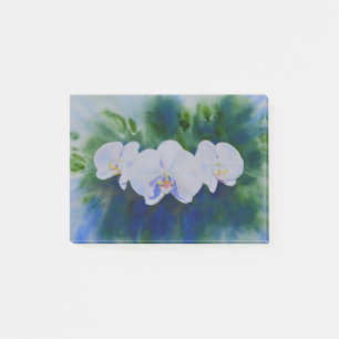 Post-it® Elégante aquarelle blanche orchidées boho tropical