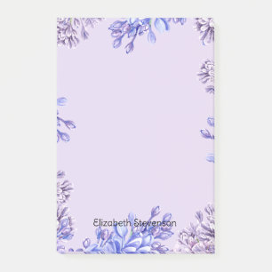 Post-it® Elégante Aquarelle Fleurs Lilac Violet Nom