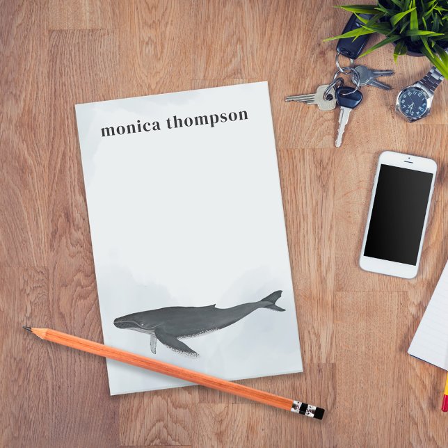 Post-it® Elégante Aquarelle moderne baleine à bosse (Créateur téléchargé)