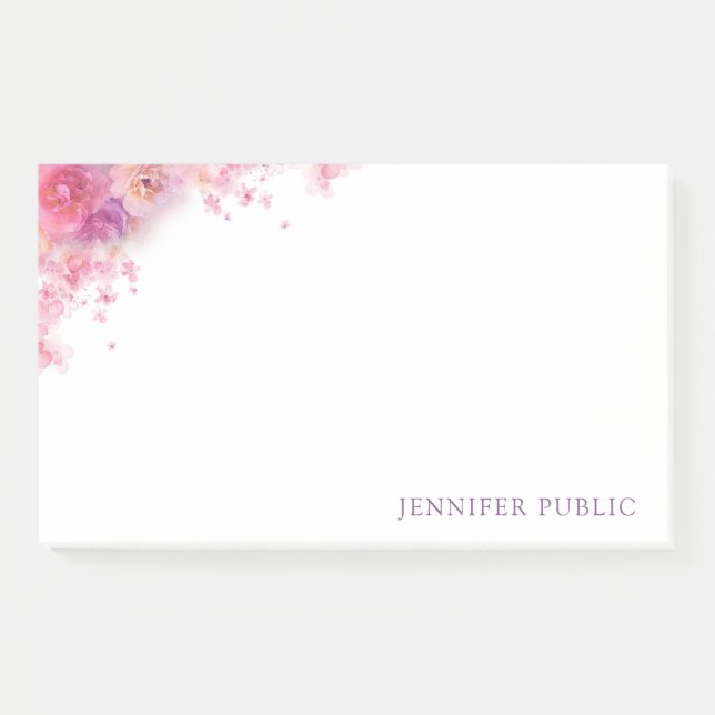 Post-it® Elégante aquarelle Roses Fleurs Modèle Floral (Devant)