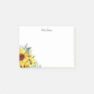 Post-it® Elégante aquarelle tournesols personnalisés