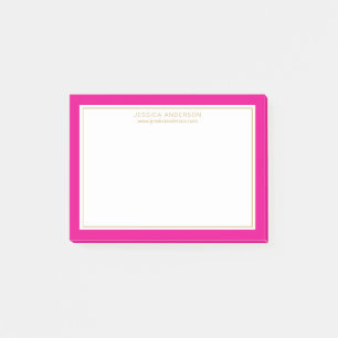 Post-it® Elégante bordure en or Girly Magenta personnalis