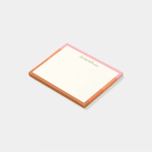 Post-it® Elégante Bordure moderne rose orange personnalisée