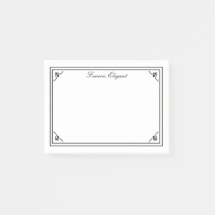 Post-it® Elégante bordure noire blanche Notes personnalis