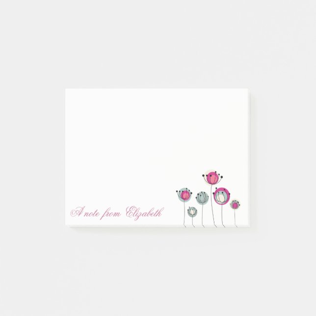 Post-it® Élégante Chic Féminin ,  Fleurs (Devant)
