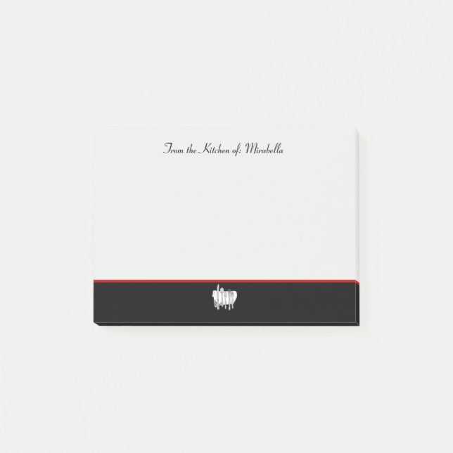 Post-it® Élégante cuisine personnalisée de Silverware Post  (Devant)