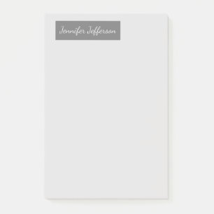 Post-it® Élégante écriture moderne main simple gris profess