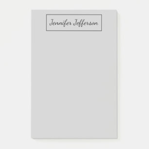 Post-it® Élégante écriture moderne main simple gris profess