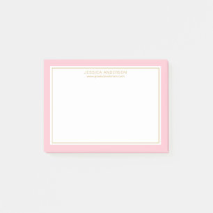 Post-it® Elégante Et Feminine, Bordure D'Or Rose Personnal