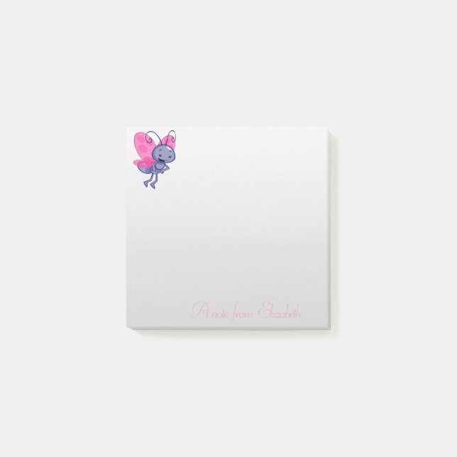 Post-it® Élégante et Stylée Fille, Abeille de Dessin Animé (Devant)