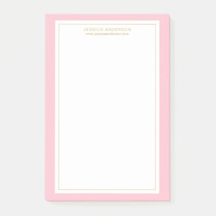 Post-it® Élégante Feminine Rose/Blanc/Or Personnalisée