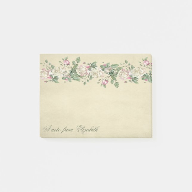 Post-it® Élégante Fille élégante, Fleurs (Devant)