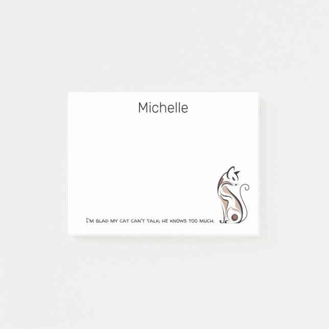 Post-it® Élégante Kitty Moderne, Maman de Chat, Personnalis (Devant)