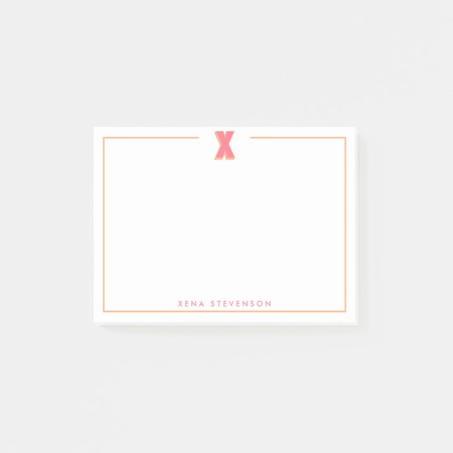 Post-it® Élégante lettre 3D personnalisée monogramme initia (Devant)