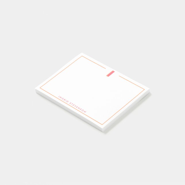 Post-it® Élégante lettre I initiale monogrammée 3D personna (Incliné)