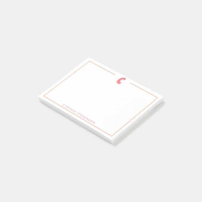 Post-it® Élégante lettre initiale C monogramme personnalisé (Incliné)