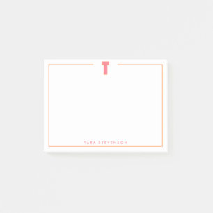 Post-it® Élégante lettre initiale T en 3D personnalisée ave