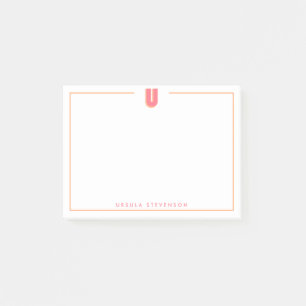 Post-it® Élégante lettre U initiale monogramme 3D personnal