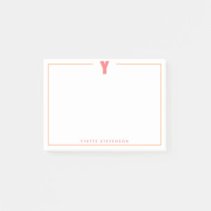 Post-it® Élégante lettre Y initiale 3D personnalisée avec m