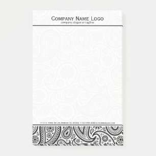 Post-it® Elégante Paisley Florale Blanche Et Noire