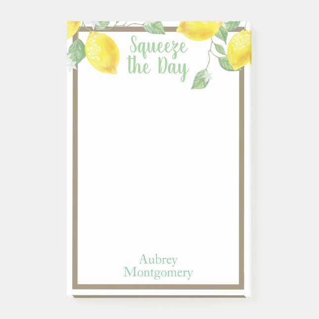 Post-it® Elégante Squeeze the Day Lemons & Foliage (Devant)