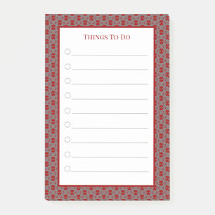 Post-it® Élégantes Choses à Faire Gris Rouge & Blanc