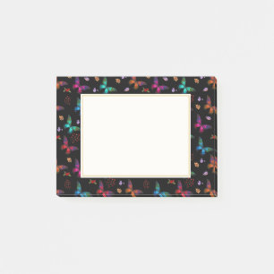 Post-it® Élégants papillons colorés sur le noir