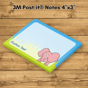 Post-it® Élément de dessin animé éléphant rose