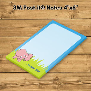 Post-it® Élément de dessin animé éléphant rose