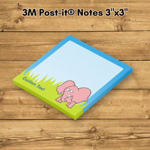 Post-it® Élément de dessin animé éléphant rose