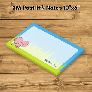 Post-it® Élément de dessin animé éléphant rose