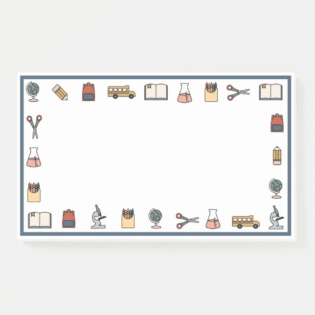 Post-it® Élémentaire Enseignant Bus Globe Livre Big Notes (Devant)