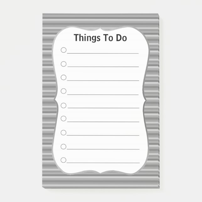 Post-it® Éléments personnalisés à faire sur rayures grises (Devant)