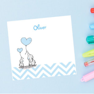Post-it® Éléphant Bleu Bébé Garçon Personnalisé