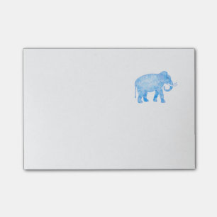Post-it® Éléphant d'Asie bleu avec le motif de fantaisie