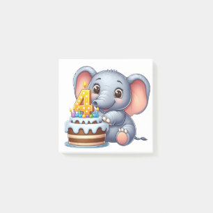 Post-it® Éléphant Mignon 4ème Anniversaire