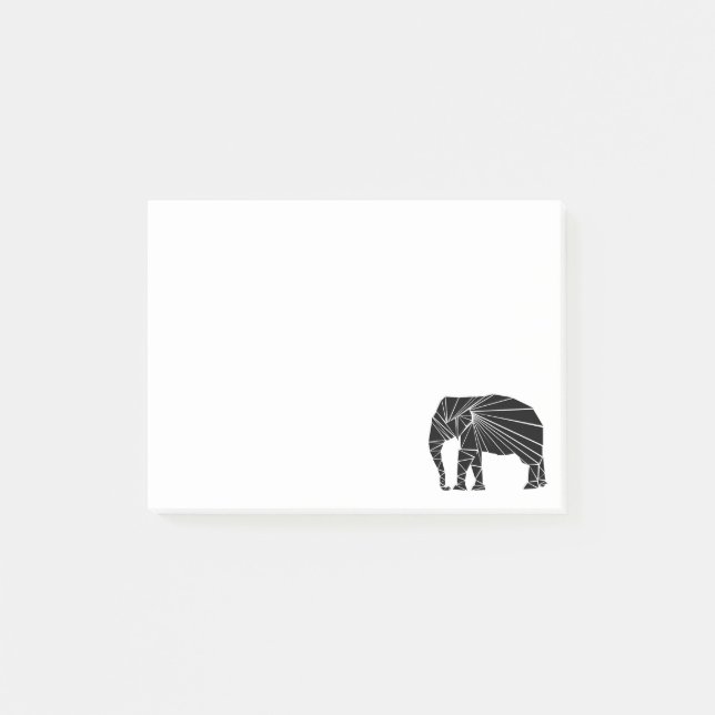 Post-it® Éléphant noir géométrique (Devant)