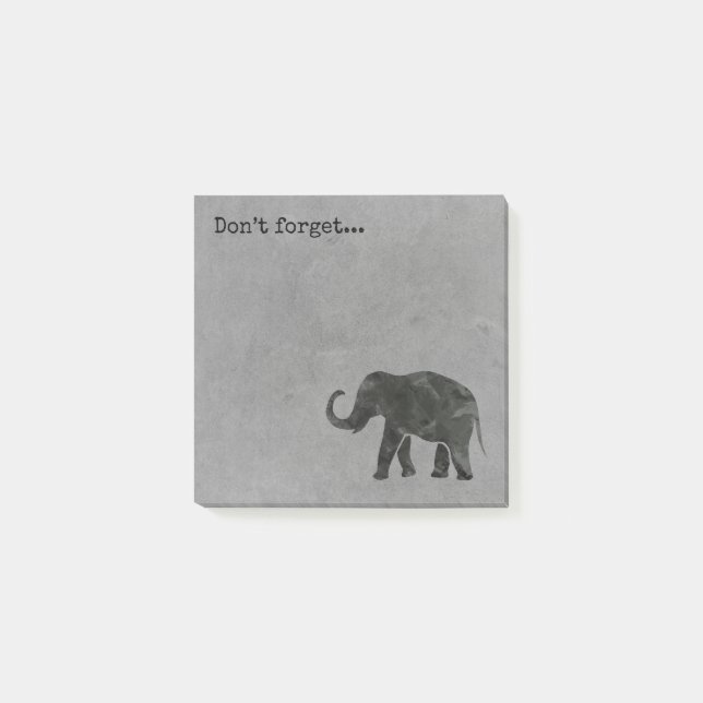 Post-it® Éléphant « n'oublie pas » (Devant)