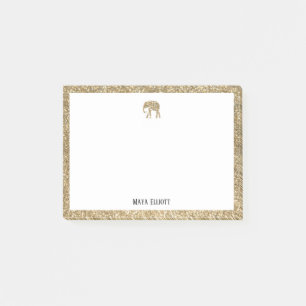 Post-it® Eléphant Parties scintillant or & Bordure avec bla