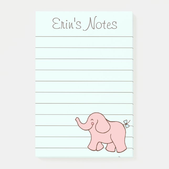 Post-it® Eléphant rose À Faire Liste Publier Il Notes Cadea (Devant)