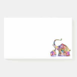 Post-it® Eléphants de mère et de bébé colorés